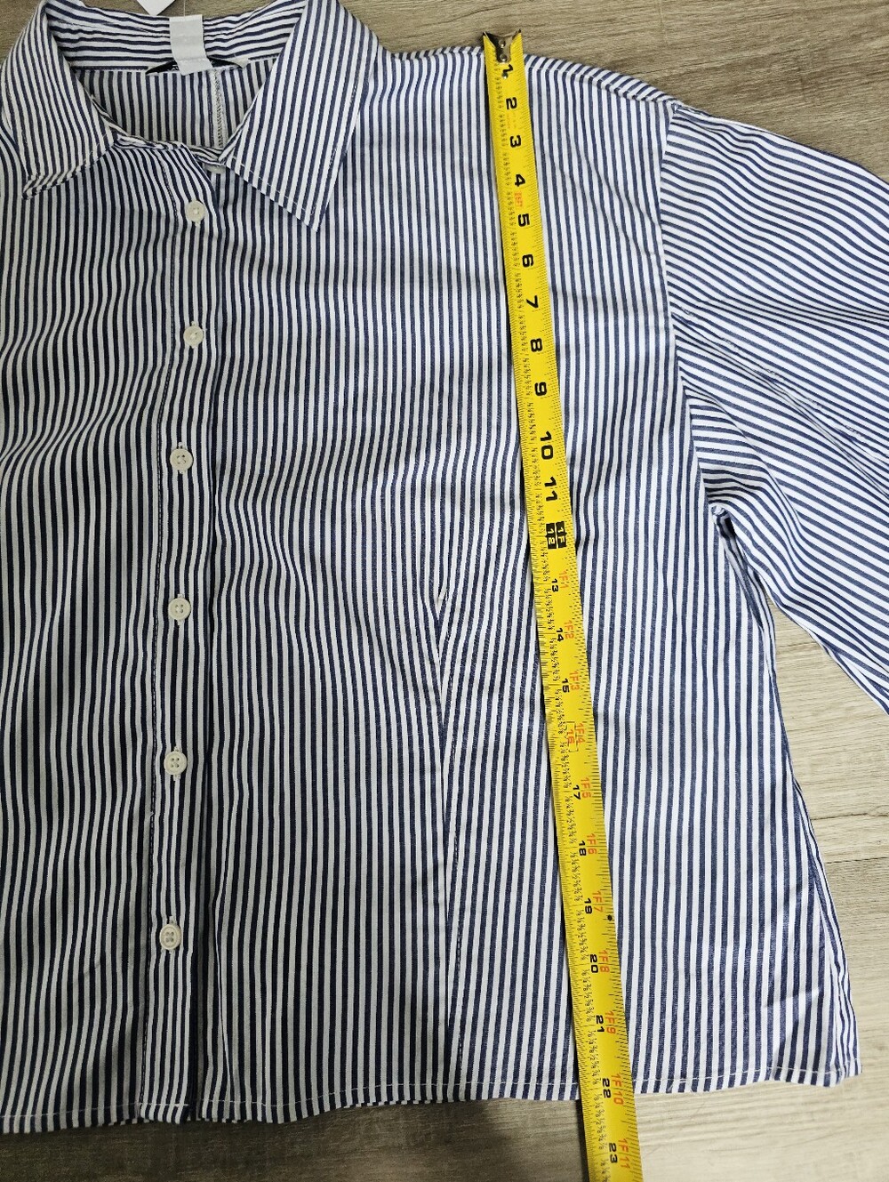 New NINE WEST JEANS Shirt with Tags, Blue and White Stripes, Size XL - Picture 12 of 16